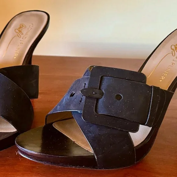 Donald J Pliner Elaine Black Soft Patent Mules NIB, Sz 8.5M - Picture 9 of 12
